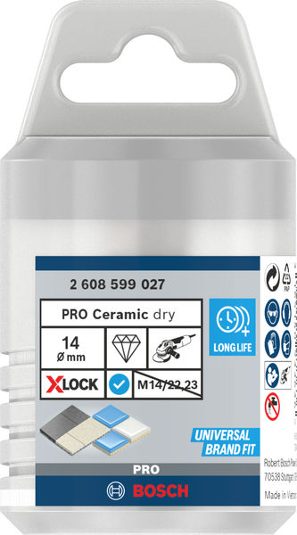BOSCH Diamanttrockenbohrer X-LOCK Best for Ceramic Dry Speed, 14 x 30 mm