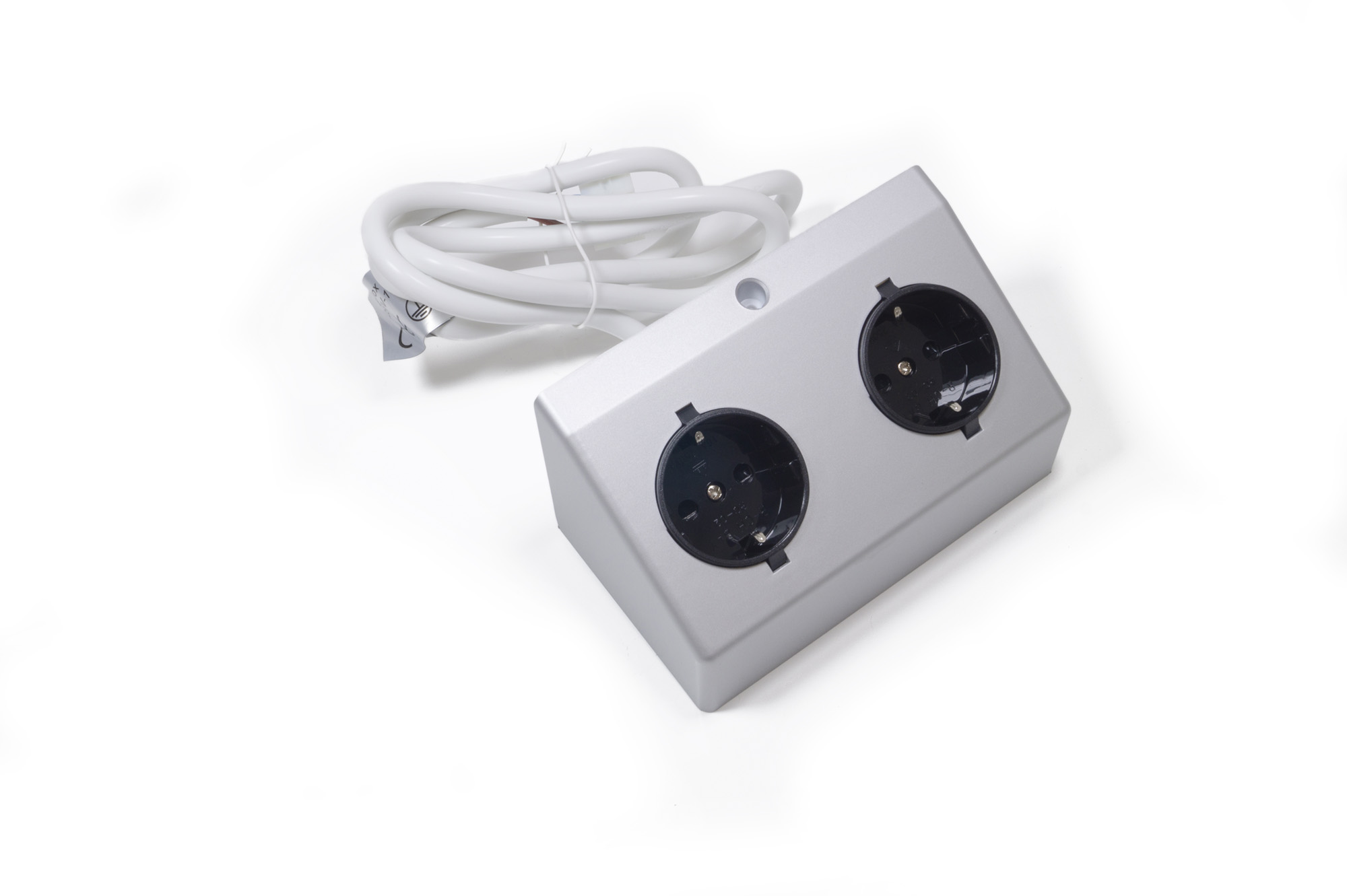 L&S Doppelsteckdose DE 230 V 135x72x72 mm Alu lackiert