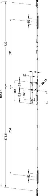 WINKHAUS Mehrfachverriegelung STV FGTE2062-908 MDE2, 8/92, Falle Standard, Stahl