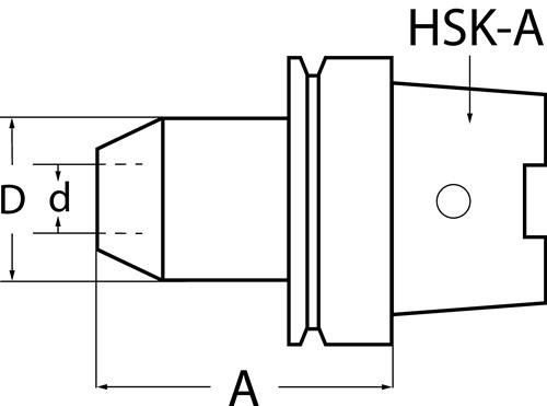 TECWERK Flächenspannfutter DIN 69893A Weldon Spann-D.14mm HSK-A63 A.-L.80mm TECWERK