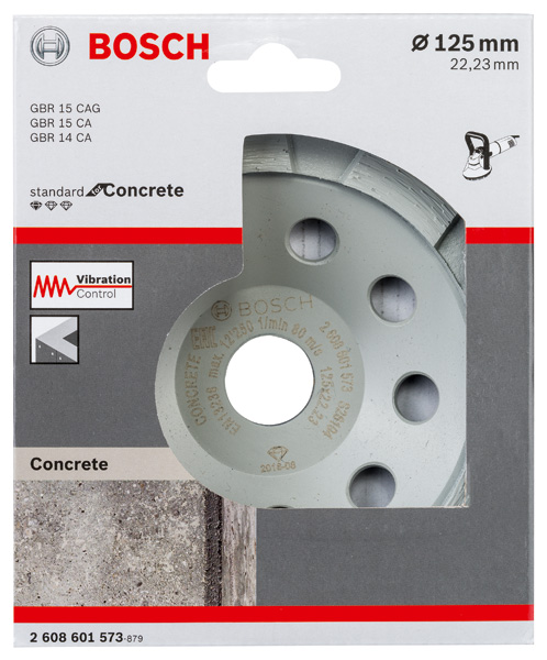 BOSCH Diamanttopfscheibe Standard for Concrete, 125 x 22,23 x 5 mm