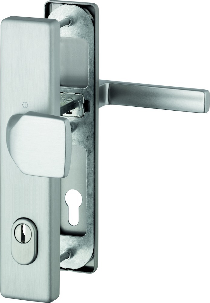 HOPPE® Schutz-Wechselgarnitur mit Langschild Austin 61G/2222ZA/2210/1769, 10/92 mm, Aluminium