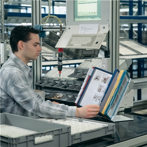 DURABLE Tischständer Stahlbl.lichtgrau 20 Sichttafeln DIN A4 m.Profilrahmen DURABLE