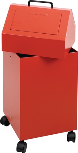 STUMPF Wertstoffsammler 45l H710xB330xT310mm feuerrot fahrbar