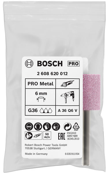 BOSCH Schleifstift, zylindrisch, hart 6 mm, 60, 20 mm, 26 mm