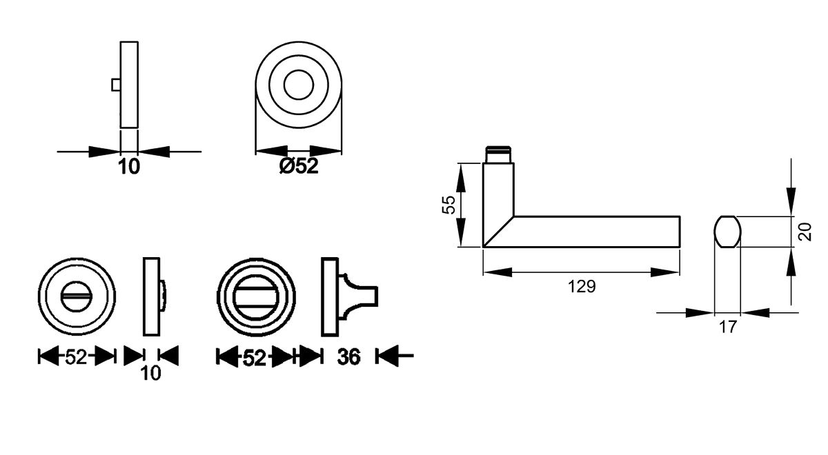KARCHER DESIGN Drückergarnitur ER43 - Porto, Bad, Edelstahl