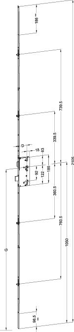 WINKHAUS Mehrfachverriegelung T-FG16107 L01/45 92/8 AC4 MC,