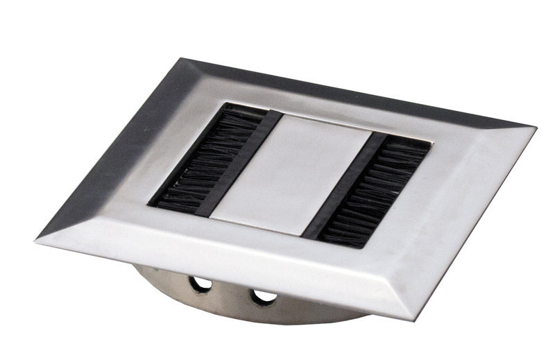 Veyhl Kabeldurchlass D: 80mm Aluminiumlook,Rectangular Zamak, B/H 80/13, quadratisch