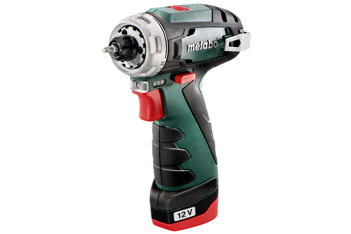 METABO PowerMaxx BS Basic Akku Bohrschrauber 12 V, inkl. 2x2 Ah Akkus