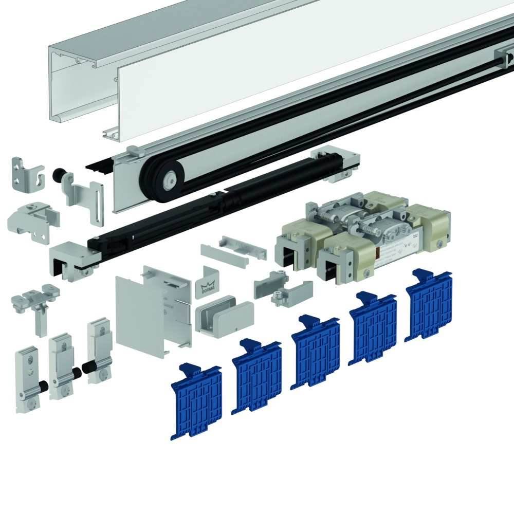 DORMA GLAS Schiebetürbeschlag MUTO Premium SC-120, Wandmontage, Aluminium
