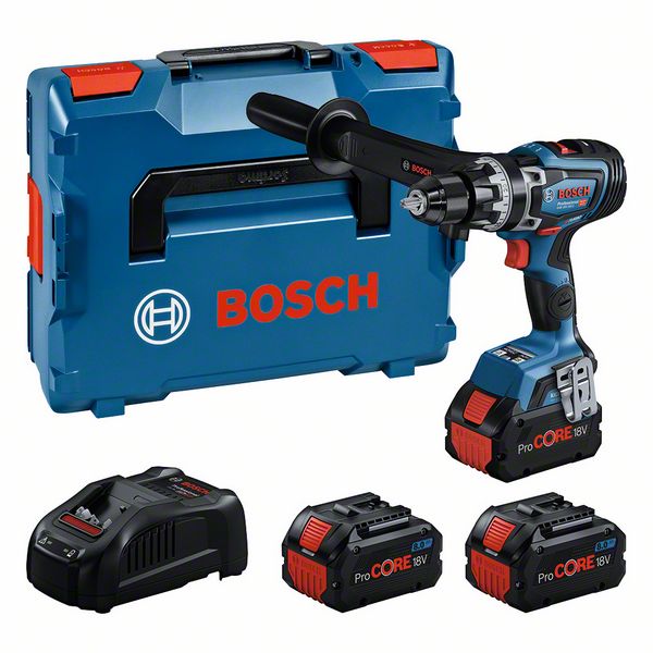 BOSCH Prof. Set: Akku-Schlagbohrschrauber GSB 18V-150 C, 3 x ProCORE18V 8.0Ah, L-BOXX