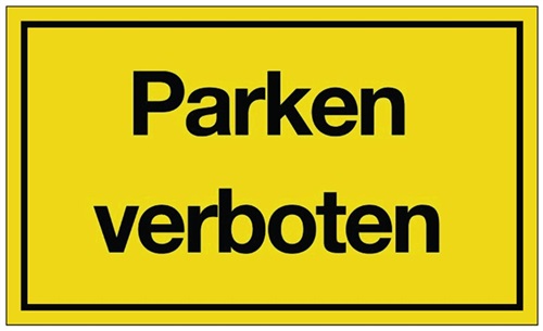 PROMAT Hinweiszeichen Parken verboten L250xB150mm gelb schwarz Ku.