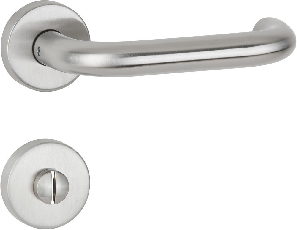 HERMAT Drückergarnitur mit Rosetten BASIC 01 1801/2036.K, Edelstahl