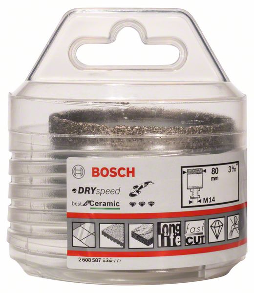 BOSCH Diamanttrockenbohrer Dry Speed Best for Ceramic, 80 x 35 mm