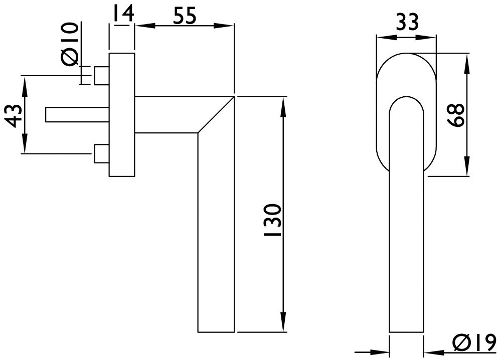 HERMAT Fenstergriff One 1892/DK.SO, Edelstahl