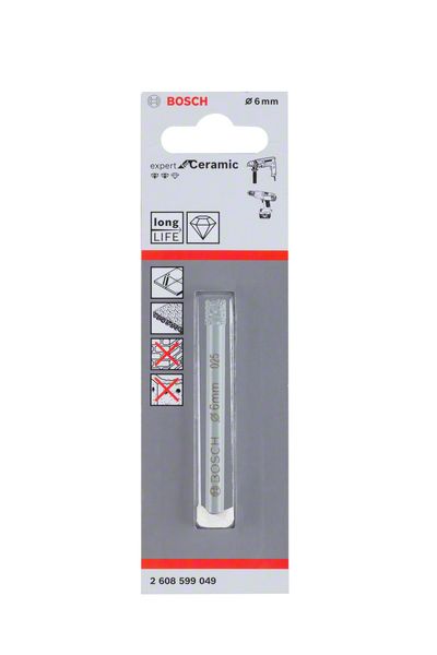 BOSCH Diamantbohrer Expert for Ceramic, 6 mm
