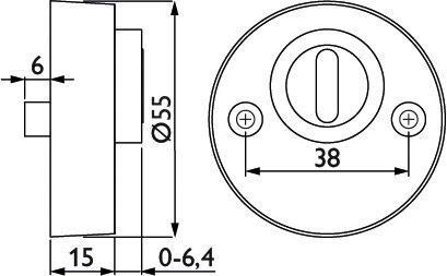 HERMAT Schutz-Schlüsselrosette 2038.KS, außen Edelstahl