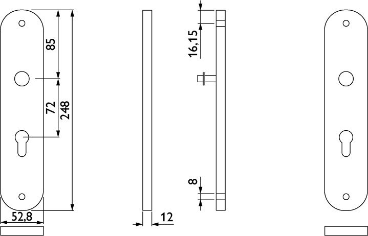 HERMAT Langschild 2189.RV, Edelstahl