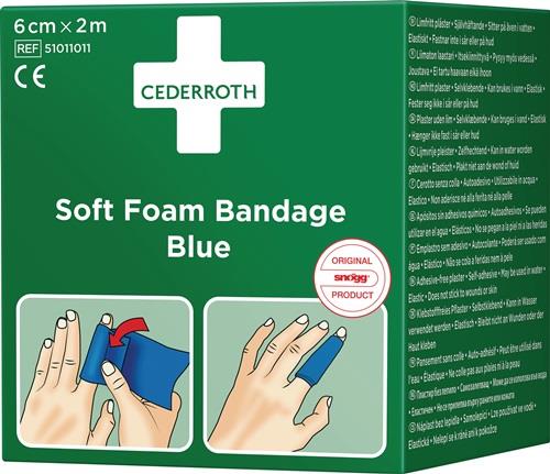 CEDERROTH Soft Foam Bandage selbsthaftend elastisch,blau Rl.6cmx2m CEDERROTH