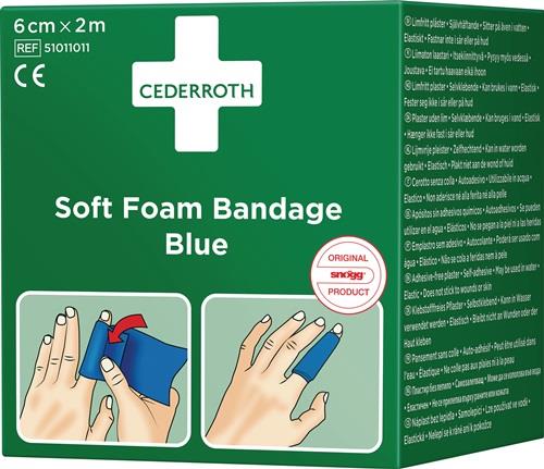 ORKLA Soft Foam Bandage selbsthaftend elastisch,blau Rl.6cmx2m CEDERROTH