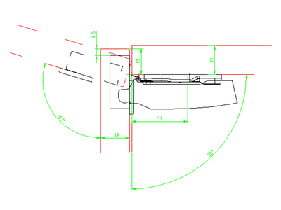 HETTICH Sensys Dicktürscharnier, Türdicke bis 32 mm, ohne Schließautomatik (Sensys 8661), vern., 9091580