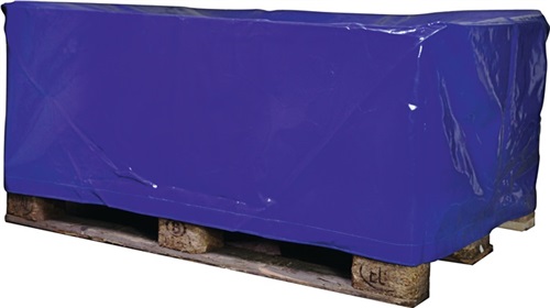 WERTH Palettenabdeckhaube PVC-Gewebefolie blau L1250xB850xH500mm o.Reißverschluss