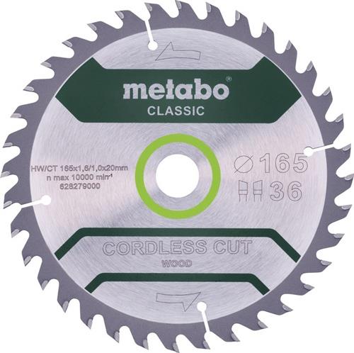 METABO Kreissägeblatt cordless cut wood classic AD 165mm Z.18 Bohr.20mm Schnitt-B.1,6mm