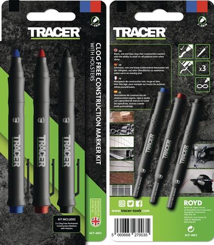 OX TOOLS Baumarkierungsset TRACER Clog Free schwarz,blau,rot OX TOOLS