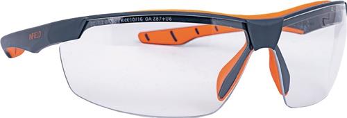 INFIELD SAFETY Schutzbrille Flexor Plus EN 166 Fassung:dunkelgrau-orange Scheibe:klar PC INFIEL