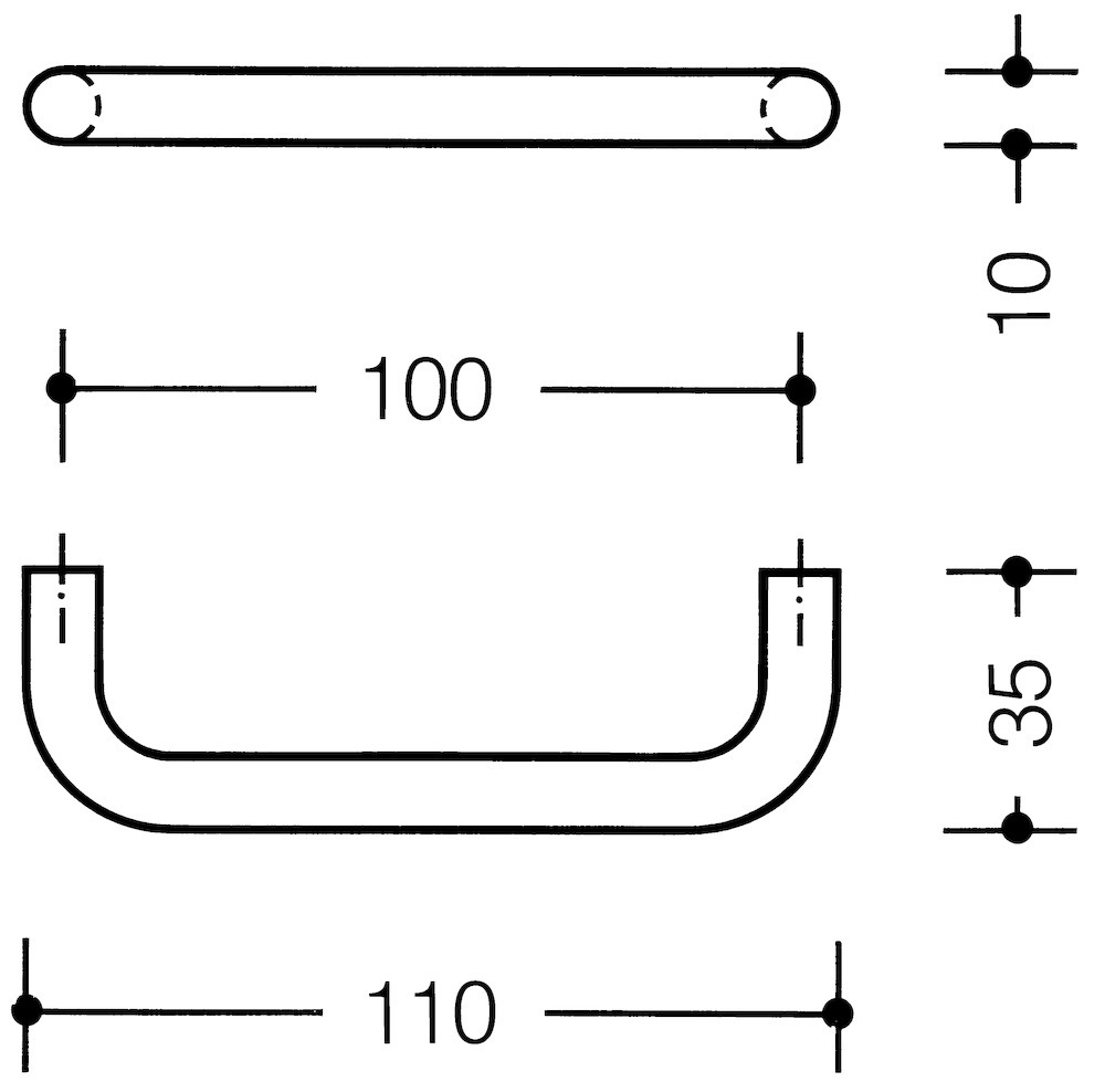 HEWI Bügelgriff 548.110, Polyamid, 548.110 92