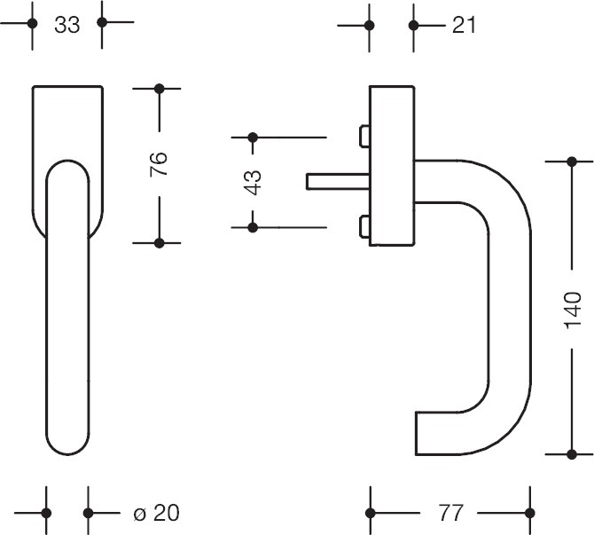 HEWI Fenstergriff absperrbar 111XAFGA.1, Edelstahl, 111XAFGA.1
