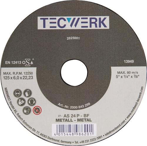 TECWERK Schruppscheibe Action D125xS6mm gekr.Bohr.22,23mm TECWERK