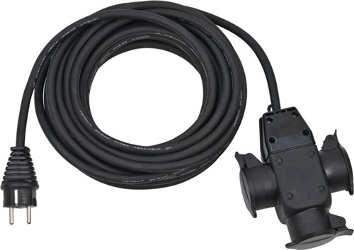 BRENNENSTUHL Schutzkontaktverlängerung 230 V 10m H07RN-F 3x1,5 mm² schwarz IP44 BRENNENSTUHL