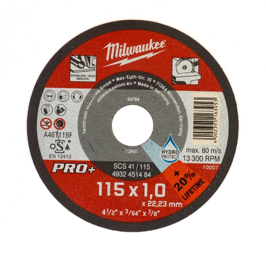 MILWAUKEE 200 x SCS41 1 mm Thekendisplay Metalltrennscheibe PRO+ INOX 115 mm