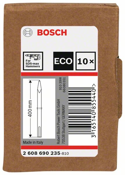 BOSCH Spitzmeißel mit SDS max-Aufnahme, 400 mm, 10er-Pack