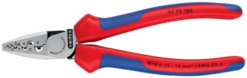 KNIPEX Aderendhülsenzange Gesamt-L.180mm 0,25-16,0 (AWG 23-5) mm² pol.Mehrkomp.-Hüllen