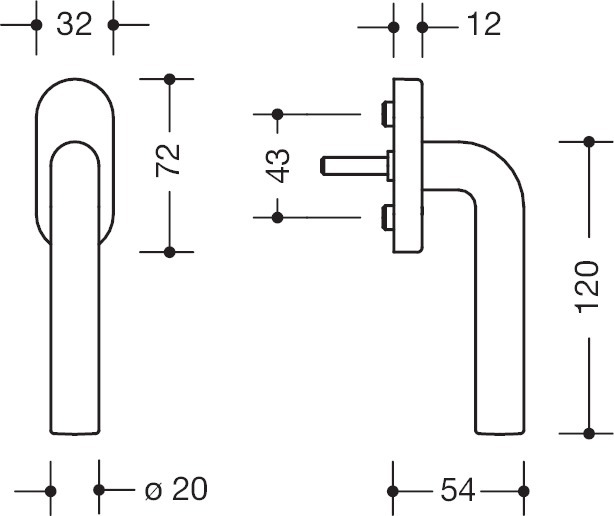 HEWI Fenstergriff 111FG.6, Polyamid