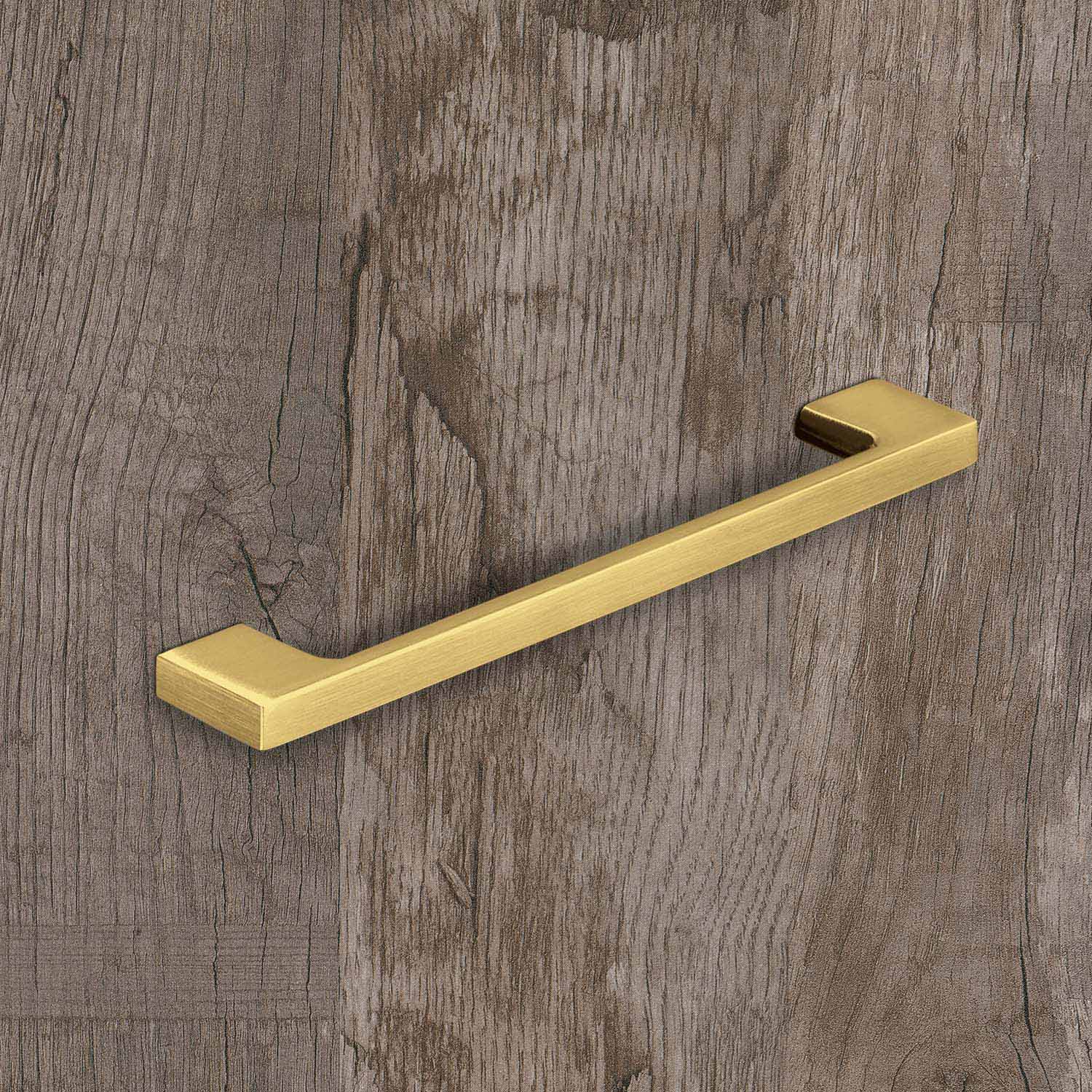 HETTICH Griff Belluno, Bohrabstand 224 / 256 mm, L 267 mm, B 9 mm, H 30 mm, Gold Optik matt gebürstet, 9347591