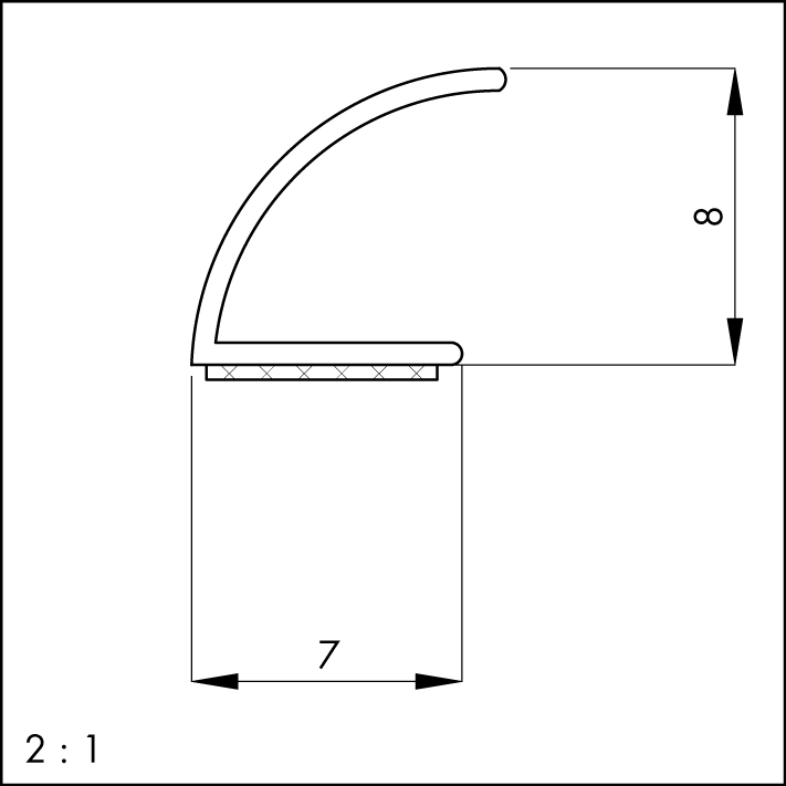 ELLEN Flügelfalz-Türanschlagdichtung V-Dichtung 1024T selbstkl. Silikon ELLEN Flügelfalz-Türanschlagdichtung V-Dichtung 1024T selbstkl. Silikon
