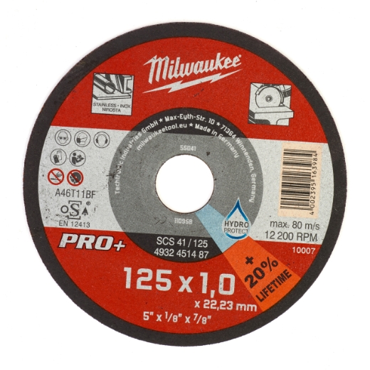 MILWAUKEE 200 x Trennscheibe 125 x 1 mm Thekendisplay Metalltrennscheibe PRO+ INOX 125 mm