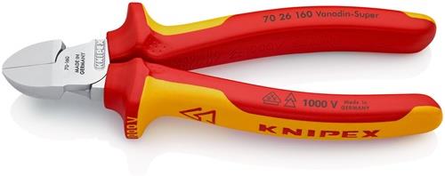 KNIPEX Seitenschneider L.160mm Kopf verchr.VDE Mehrkomp.-Hüllen KNIPEX