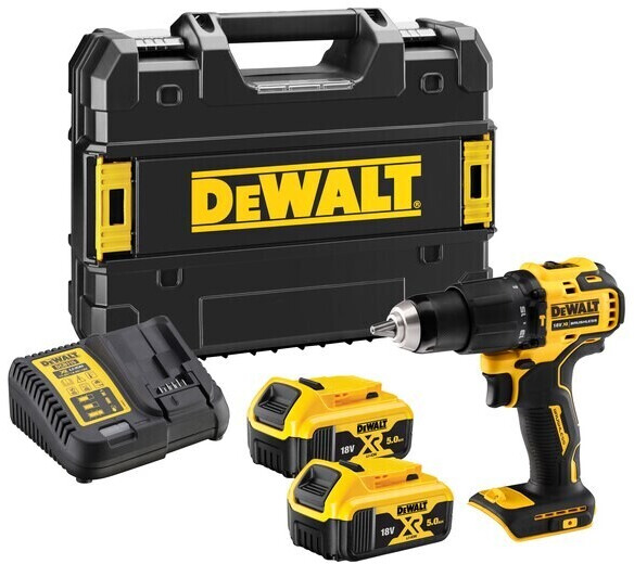 DEWALT Akku-Schlagbohrschrauber 18 V Ladegerät + 2 Akku 5 Ah DCD709P2T-QW