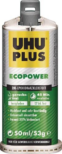 UHU 2K-Epoxidharzklebstoff UHU PLUS ECOPOWER 53g honigfarben Doppelkart.UHU