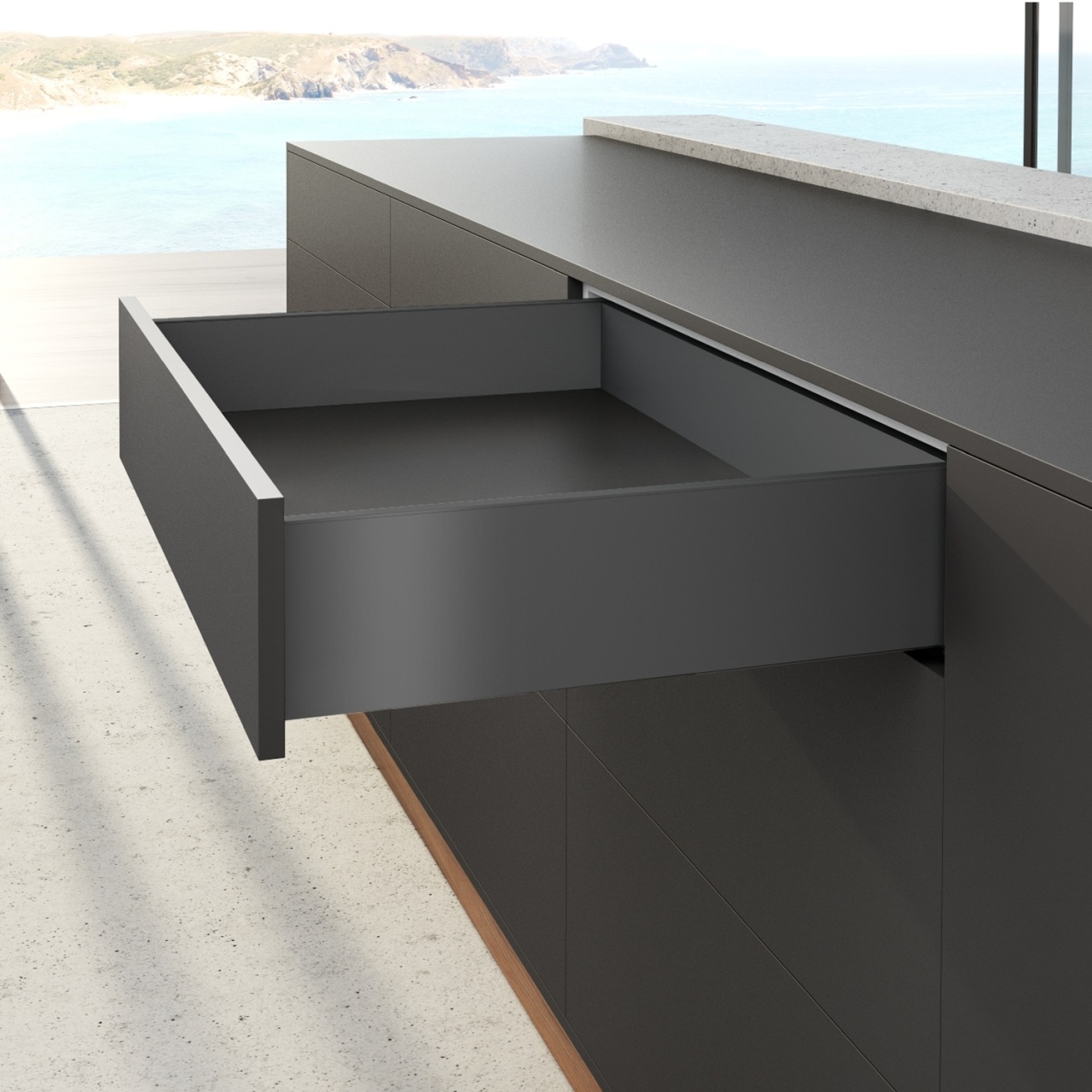 HETTICH AvanTech YOU Set Zarge, Höhe 139 mm x NL 270 mm, anthrazit, links und rechts, 9353430