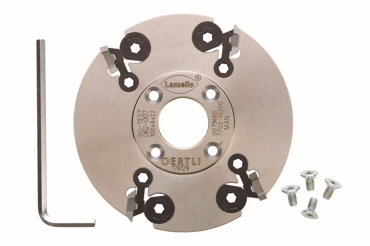 LAMELLO Wendenschneidenfräser für Nutfräsmaschine, HW, Ø100x4xØ22 mm, Z4, WS, NL 4, mit Nabe, 132001