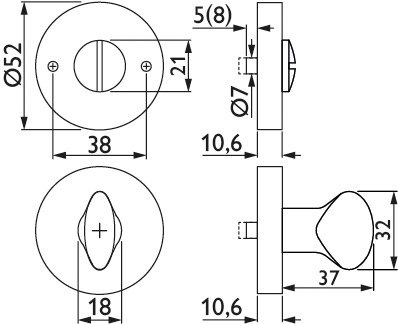 HERMAT Schlüsselrosette 2031.K, Messing