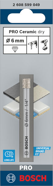 BOSCH Diamantbohrer Expert for Ceramic, 6 mm