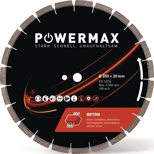 Diamanttrennscheibe PowerMax Beton Segmenthöhe 10 mm POWERMAX