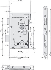 effeff -Einsteckschloss (elektromechanisch) 809M32A, Stahl, 12V, Ruhestrom, Flachstulp, 1-flg. effeff -Einsteckschloss (elektromechanisch) 809M32A, Stahl, 12V, Ruhestrom, Flachstulp, 1-flg.