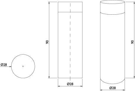 TECWERK Wandtürpuffer VA ma geschl.L.90mm TECWERK
